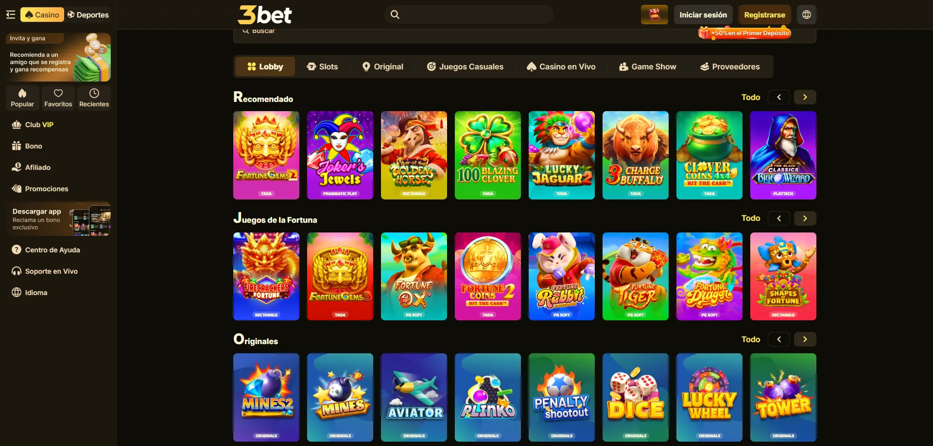 Mejores slots disponibles en 3bet Casino México 2026